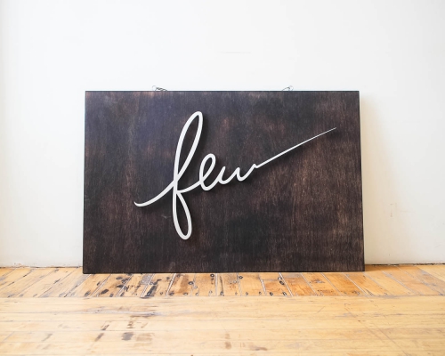 Few Metal and Wood Hanging Sign Few Metal and Wood Hanging Sign