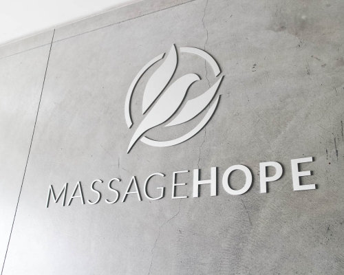 Massage Hope Floating Metal Sign in Platinum Massage Hope Floating Metal Sign in Platinum
