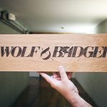 Wolf & Badger Etched Sign