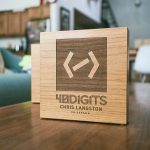 40 digits etched wood award