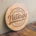 Netergy Etched Round Wood Sign