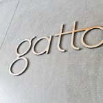 gatto floating light wood sign