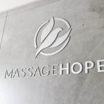 Massage Hope Floating Metal Sign in Platinum