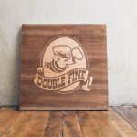 Double Fine Inverted Alder Wood Sign