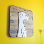 Meerkat Raised Rustic Wood Sign