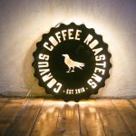 Corvus Coffee Illuminated Wood Sign