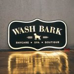 Wash Bark Illuminated Wood Sign