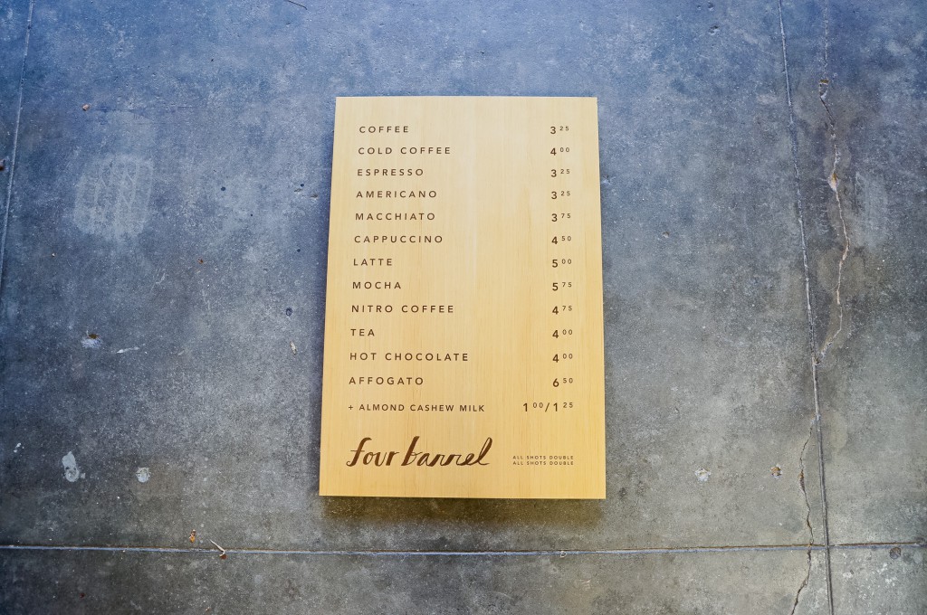 Four Barrel Menu