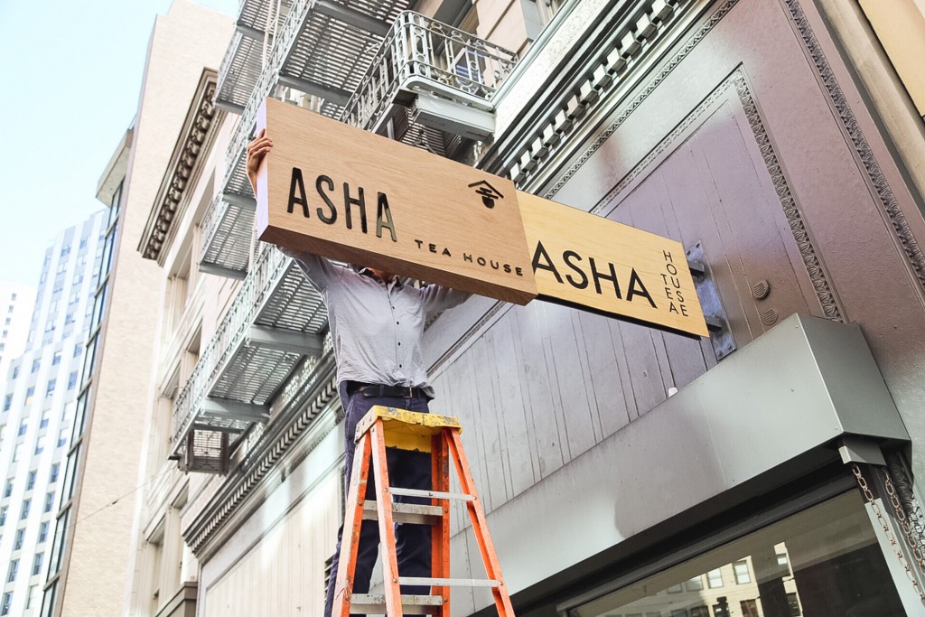 Asha Tea House Exterior Sign