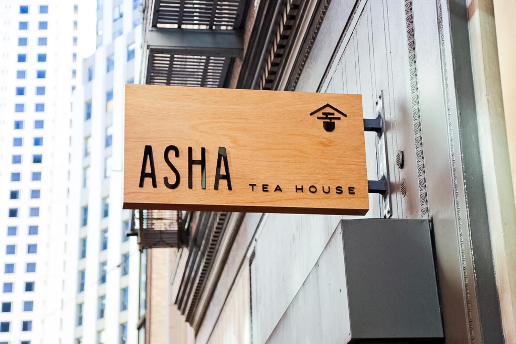 Asha Tea House Exterior Sign
