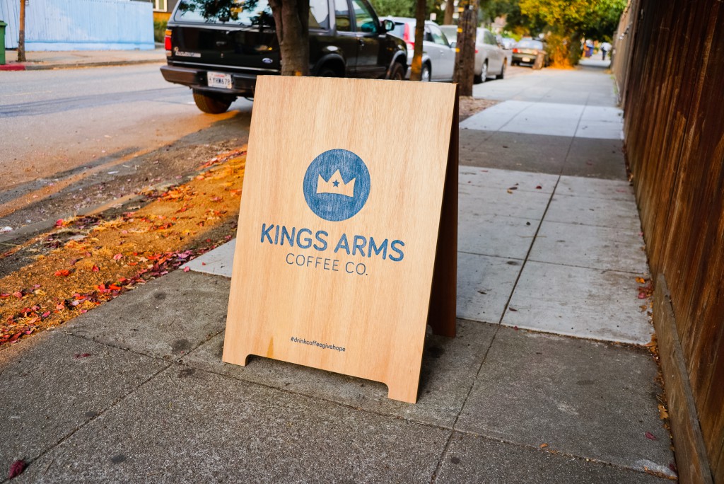Kings Arms Coffee Wood A-Frame Sign