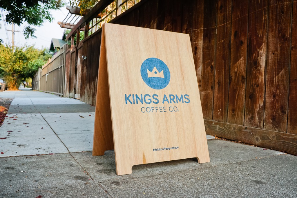 Kings Arms Coffee Wood A-Frame Sign