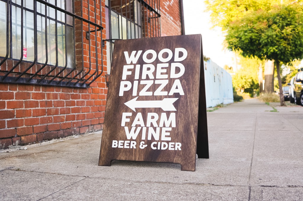 Wood Fired Pizza Torched Wood Sidewalk A-frame Sign