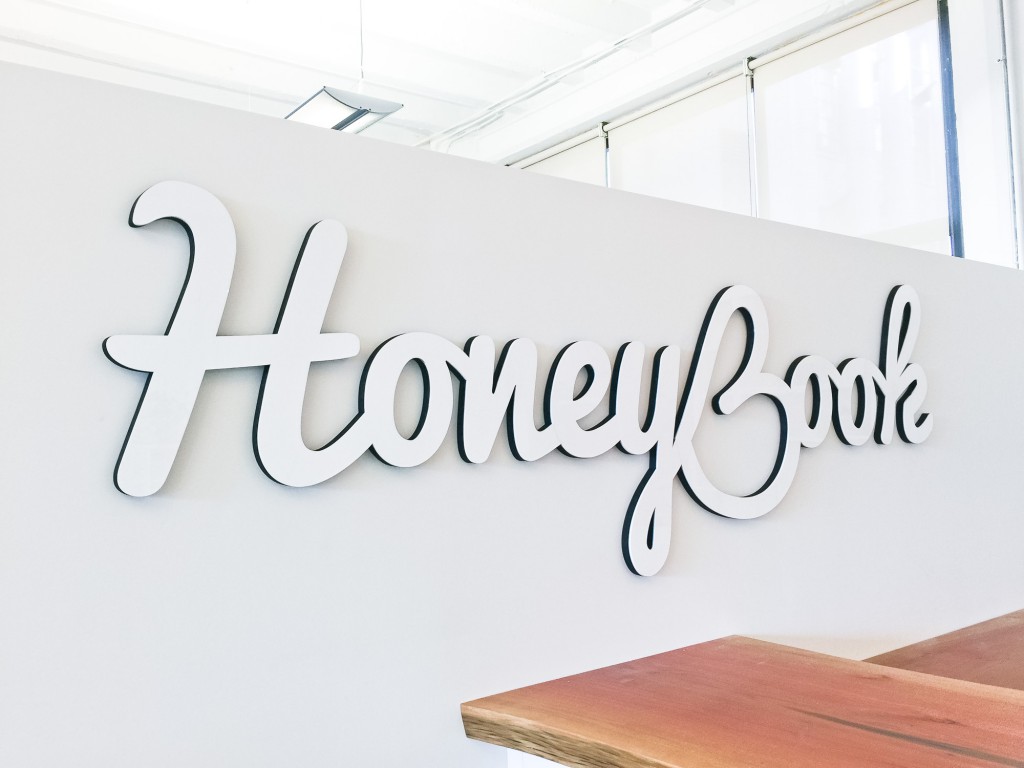 HoneyBook Glossy White Sign
