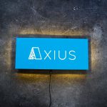 axius blue illuminated sign