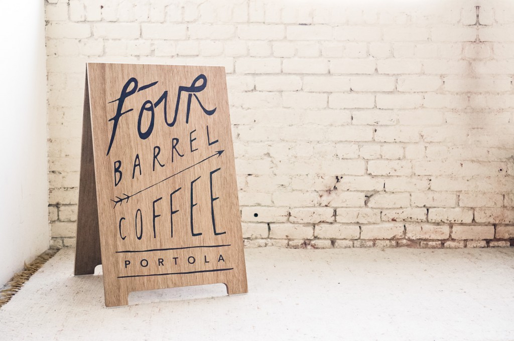 Four Barrel Coffee Wood A-frame