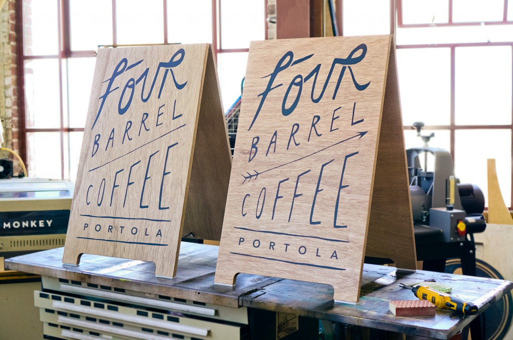 Four Barrel Coffee Wood A-frame