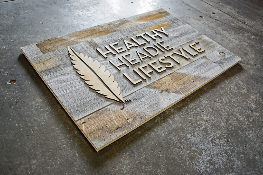 healthy headie reclaimed wood sign