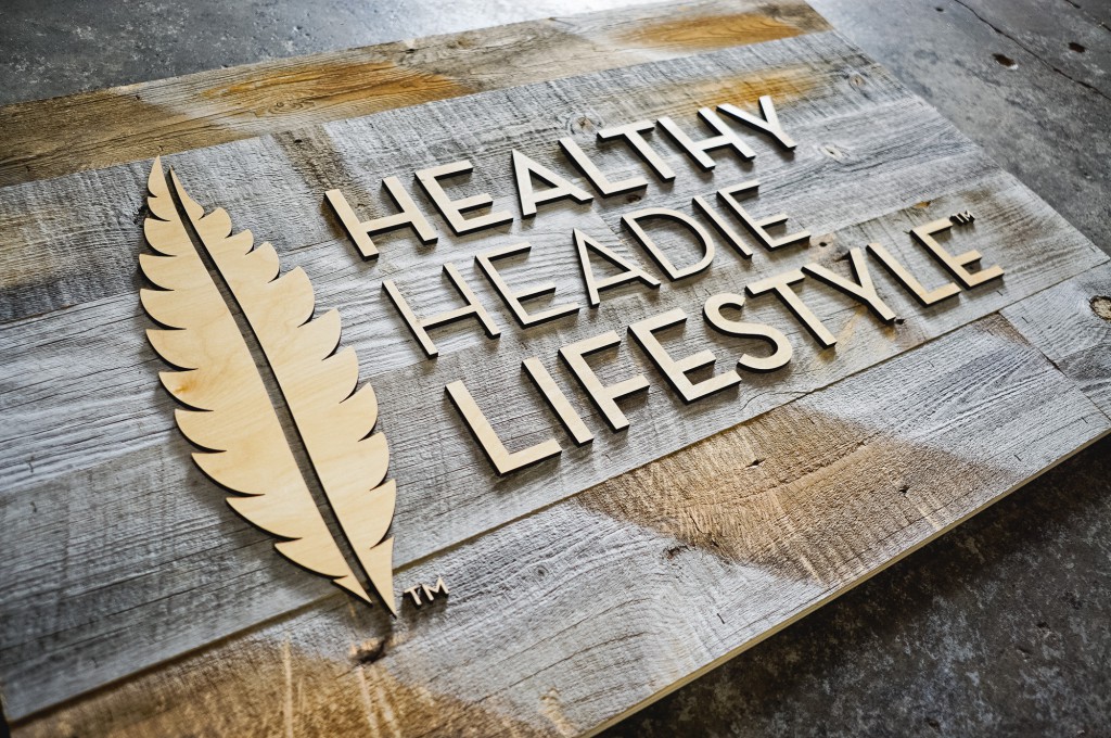 healthy headie reclaimed wood sign