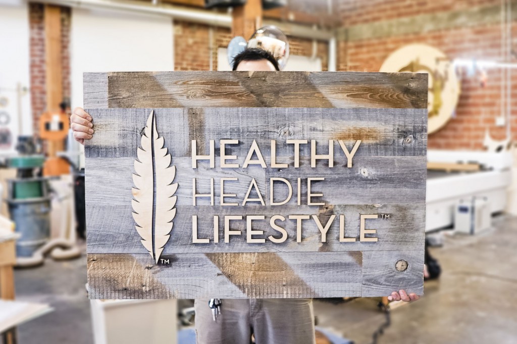 healthy headie reclaimed wood sign