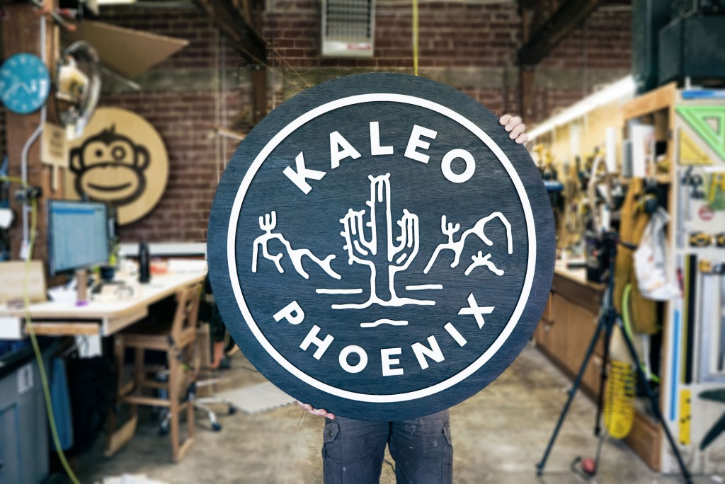 Kaleo Phoenix black and white raised sign