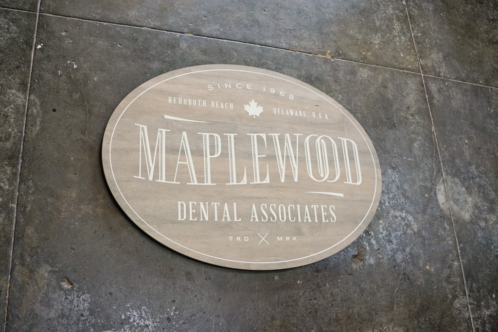 Maplewood whitewashed sign