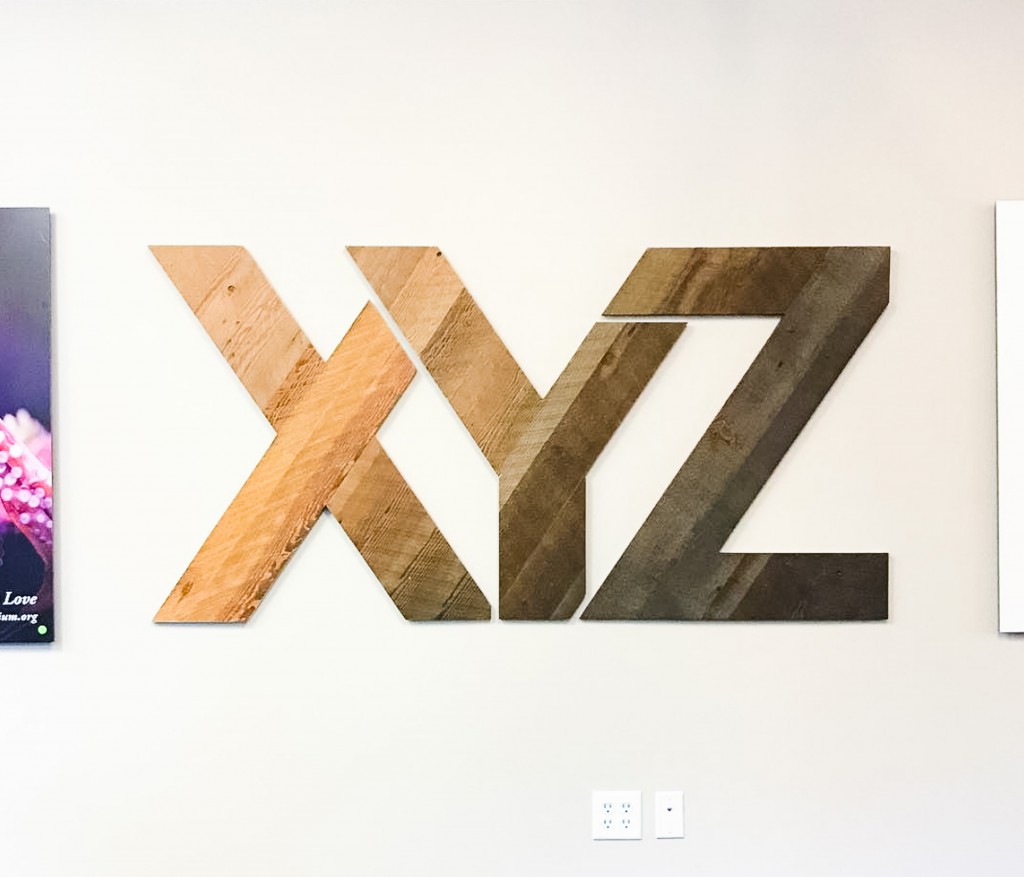 xyz reclaimed wood sign