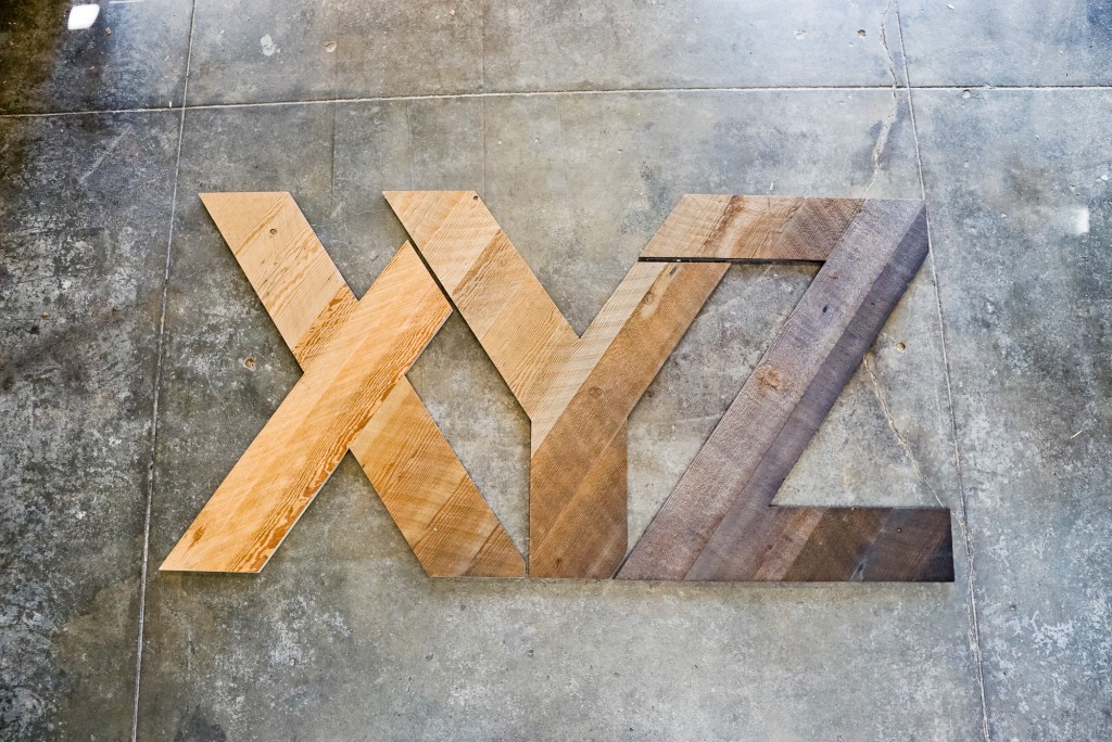 xyz reclaimed wood sign