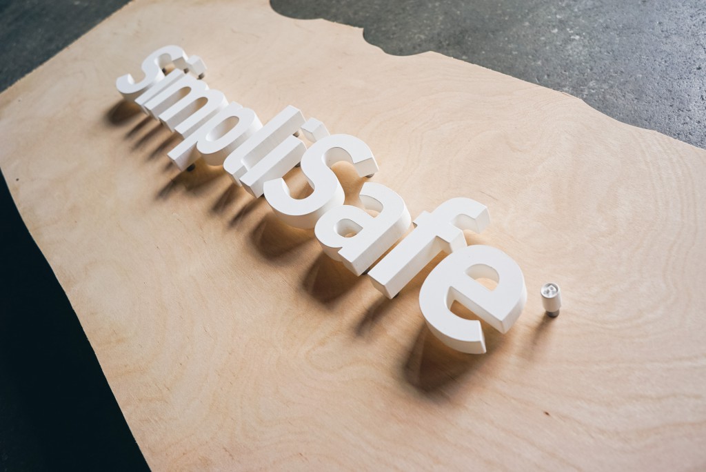 Simplisafe white letters