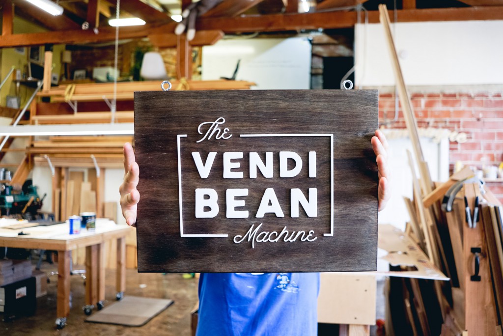 The Vendi Bean Machine Sign
