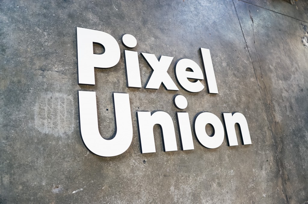 Pixel Union White Sign