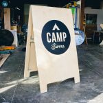 Camp Sierra Large Oversized Wood Event A-Frame for Apple