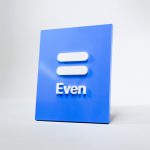 Even glossy blue and white modern dimensional plaque sign