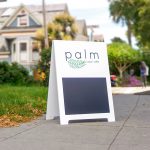 Palm Acai Modern Clean White Cafe A-Frame Sidewalk Sign