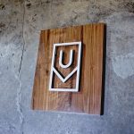 Ugmonk modern walnut and white logo / icon sign