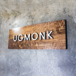 Ugmonk solid walnut raised wood logo sign for home office