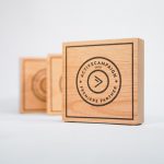 Engraved wood block partner awards for Active Campaign, a company that creates email marketing tools.