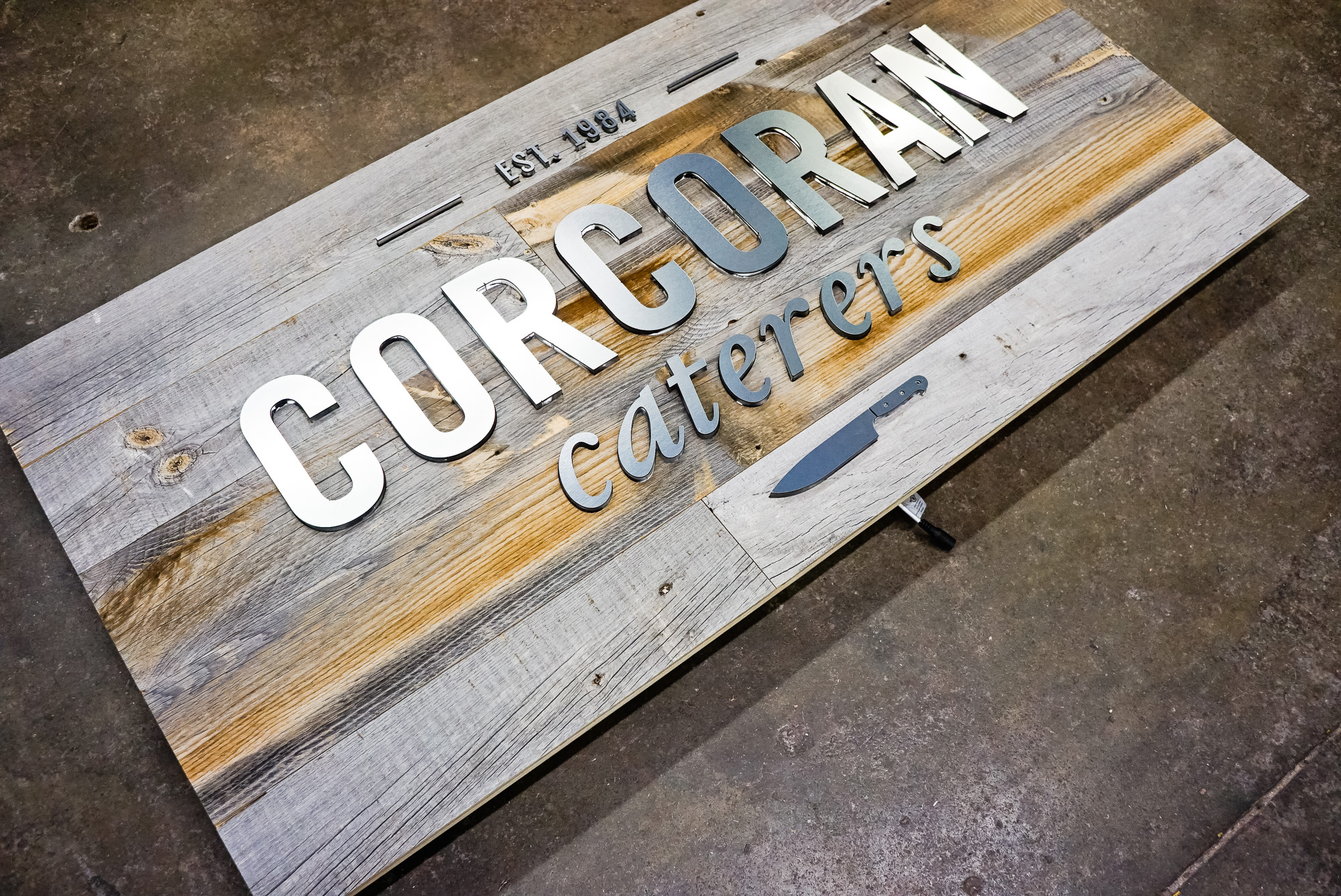 Corcoran Caterers Illuminated Sign