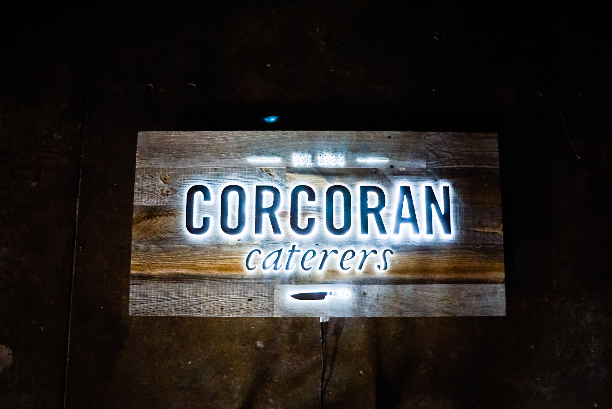 Corcoran Caterers Illuminated Sign