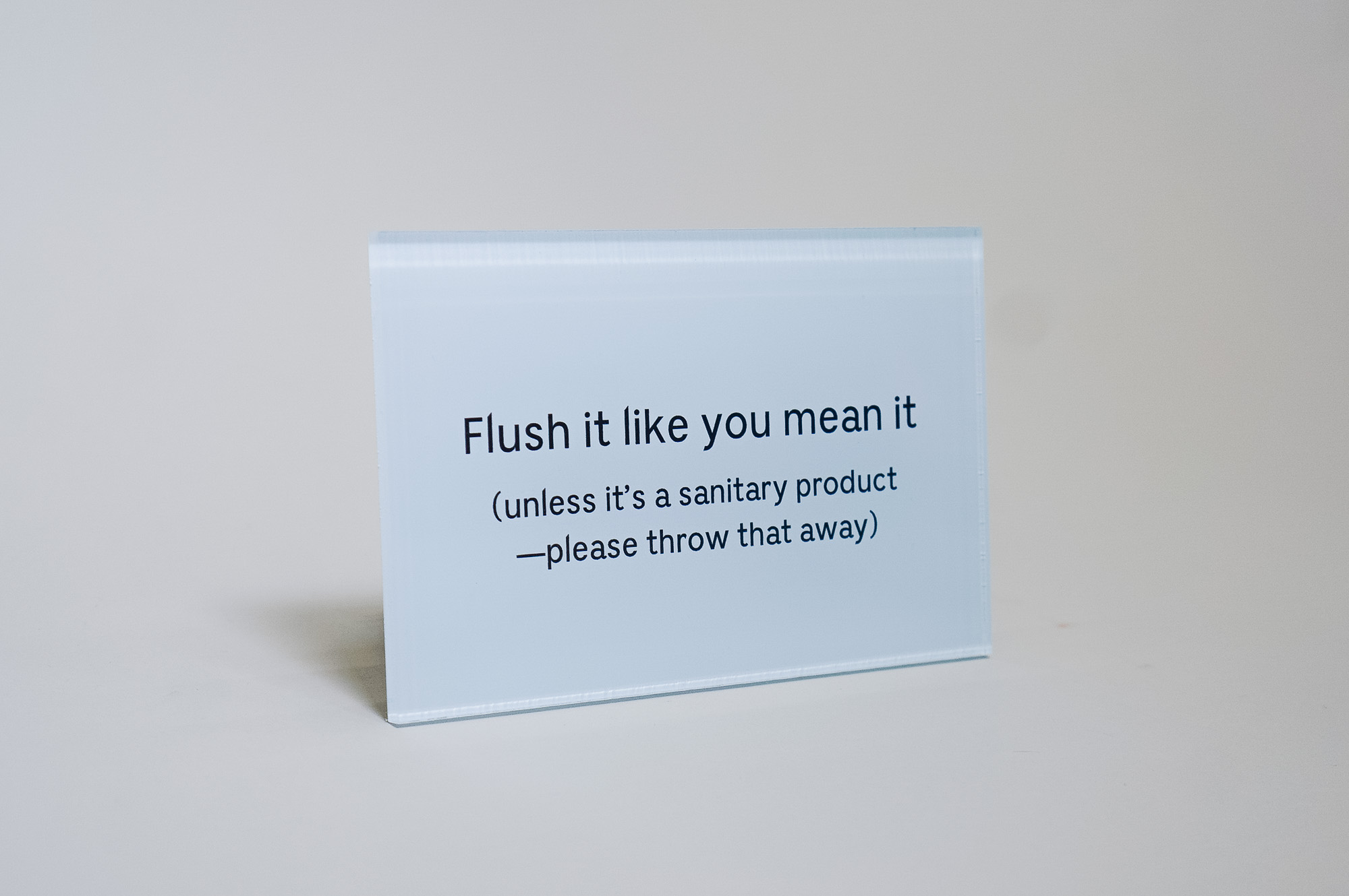 Women’s bathroom flush sign at The Wing San Francisco, a co-working space for women. Women's bathroom flush sign at The Wing San Francisco, a co-working space for women.