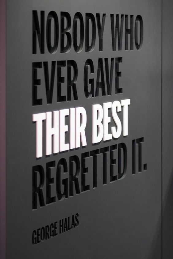 "Nobody who ever gave their best regretted it." quote at Wilson office, designed by Gensler.