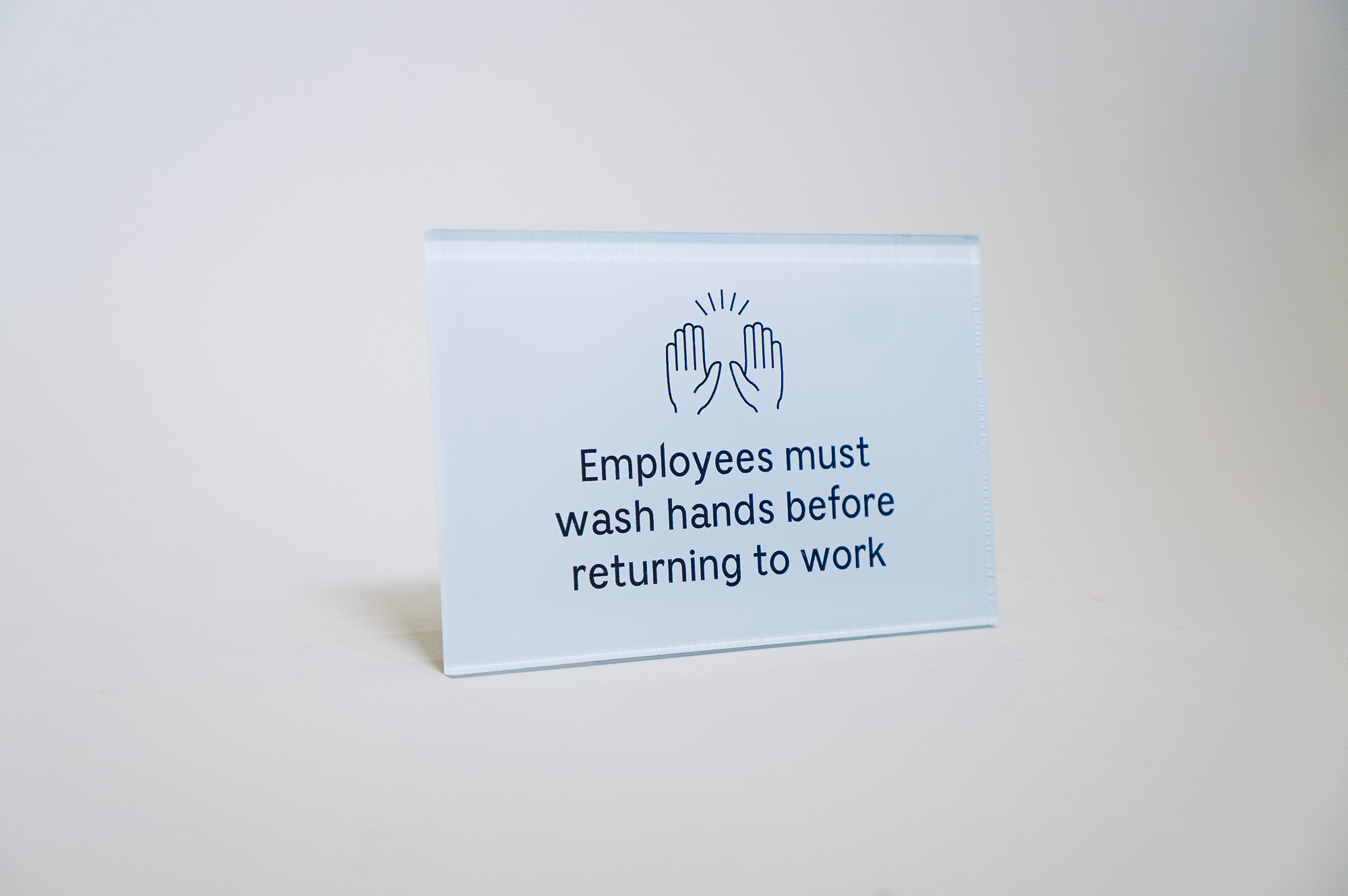 Women’s bathroom wash hands sign at The Wing San Francisco, a co-working space for women. Women's bathroom wash hands sign at The Wing San Francisco, a co-working space for women.