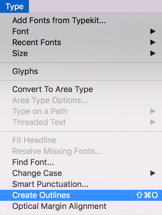 create-outlines Adobe Illustrator Create Outlines