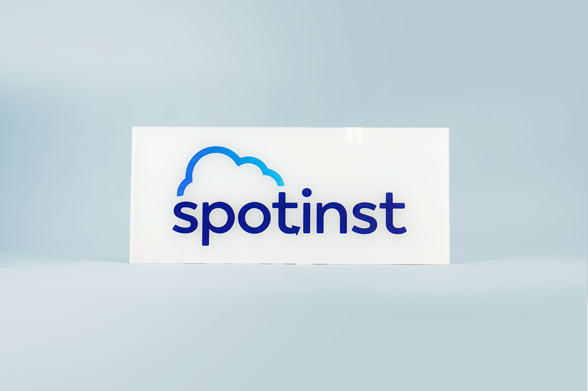 Glossy, glass-like back printed panel sign for the office of Spotinst, a San Francisco company that creates workload software. Glossy, glass-like back printed panel sign for the office of Spotinst, a San Francisco company that creates workload software.