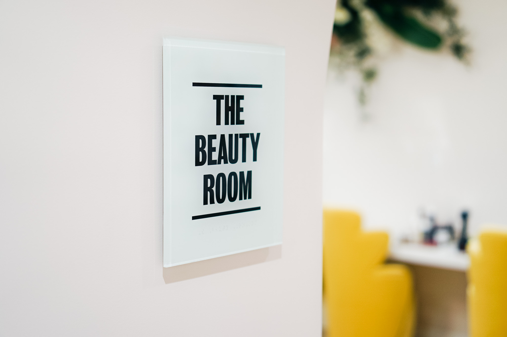 The Beauty Room Sign at The Wing San Francisco, a co-working space for women.