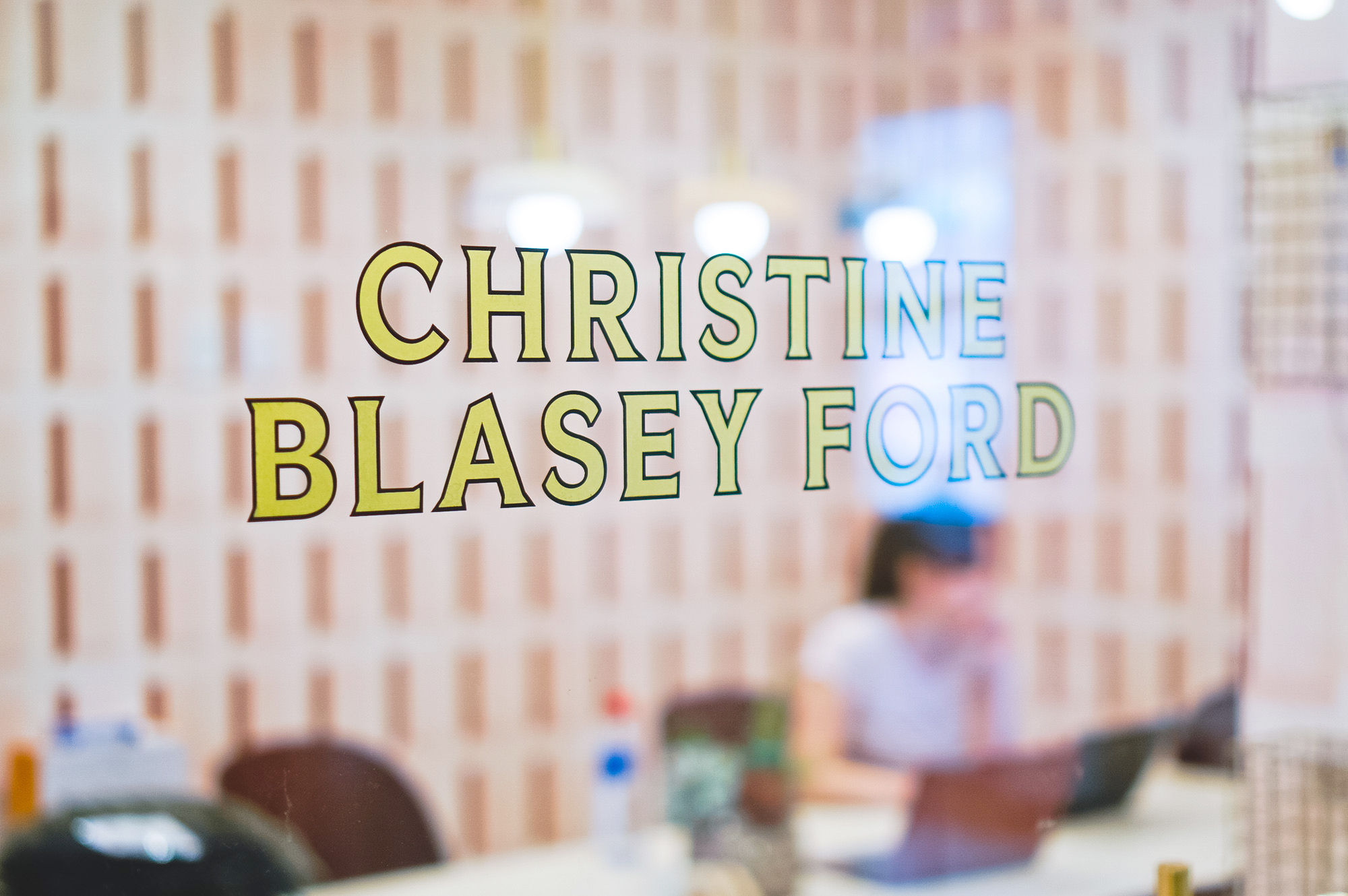 Gold Leaf Glass Door Signage for The Wing San Francisco