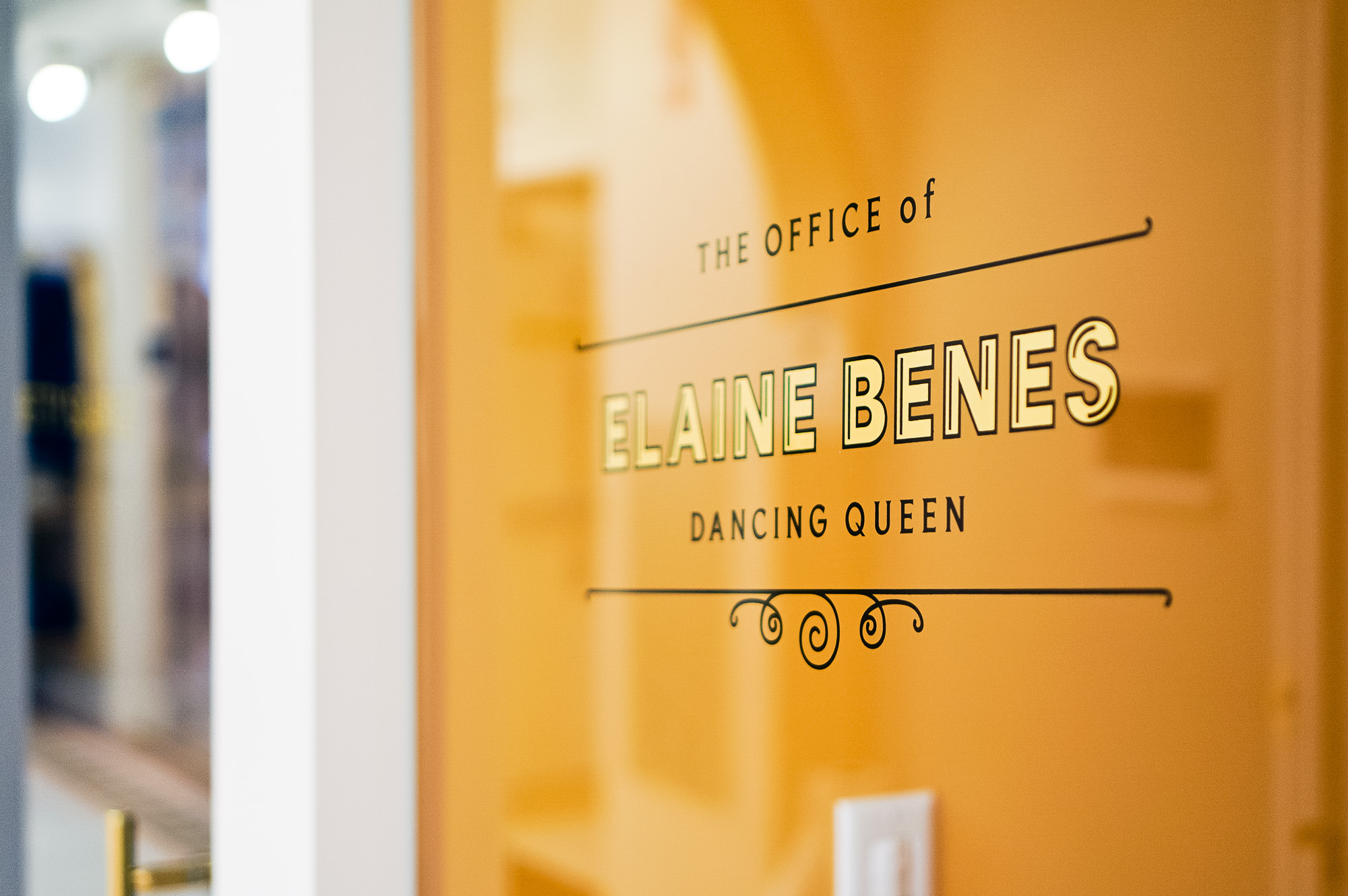 Gold Leaf Glass Door Signage for The Wing San Francisco