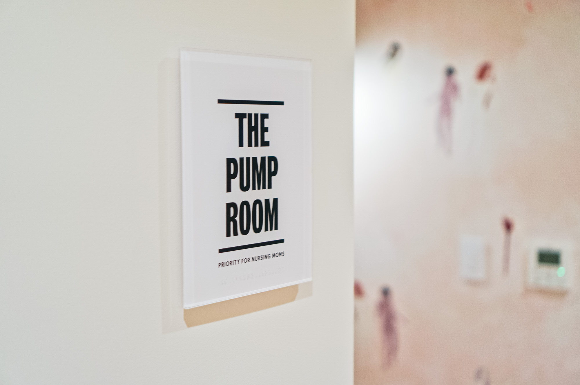 The Mothers Room Sign at The Wing San Francisco, a co-working space for women.
