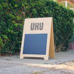 Wood a-frames with chalkboard for Google User eXperience University, an internal education and knowledge sharing event.