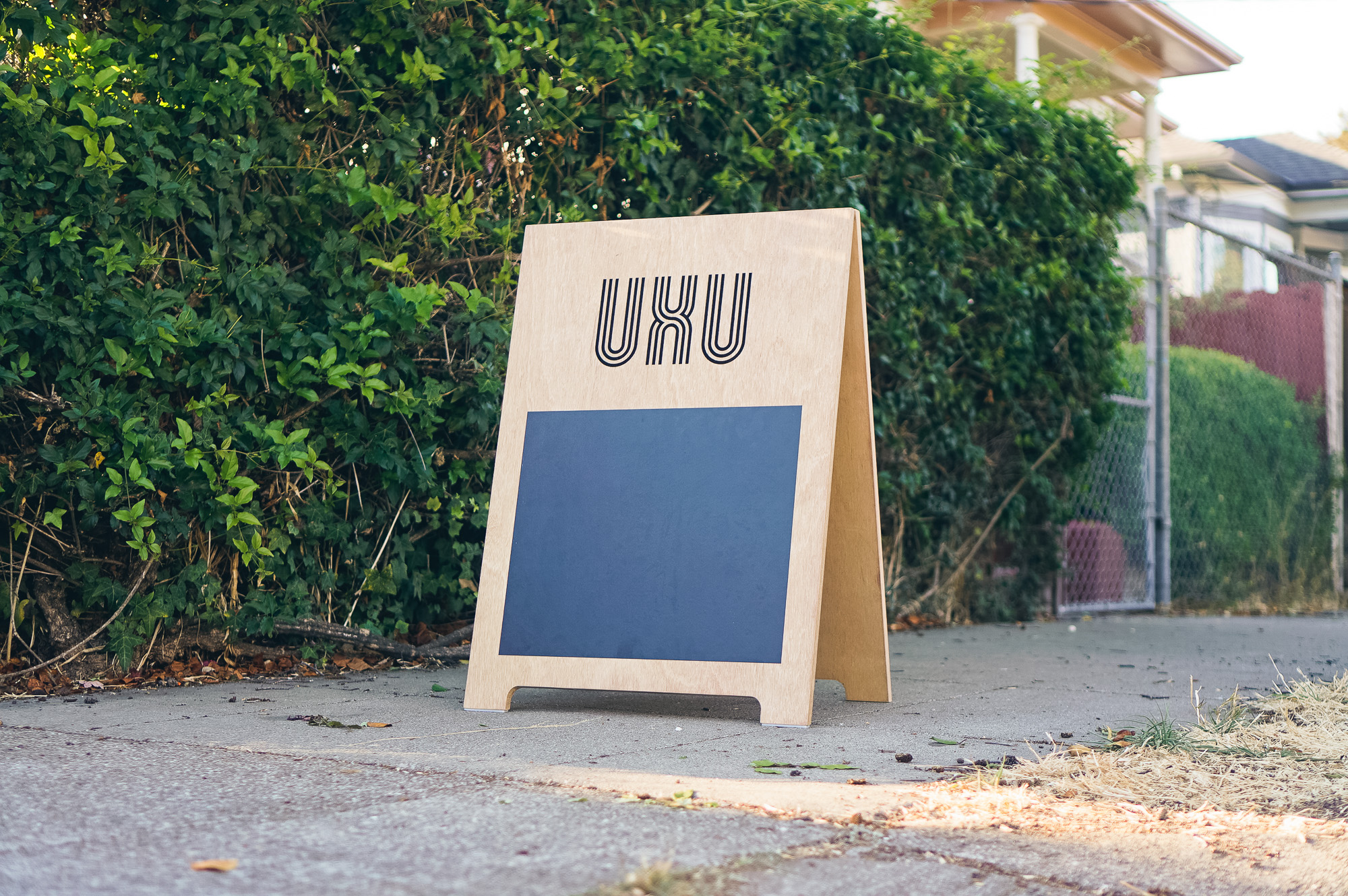 Wood a-frames with chalkboard for Google User eXperience University, an internal education and knowledge sharing event. Wood a-frames with chalkboard for Google User eXperience University, an internal education and knowledge sharing event.